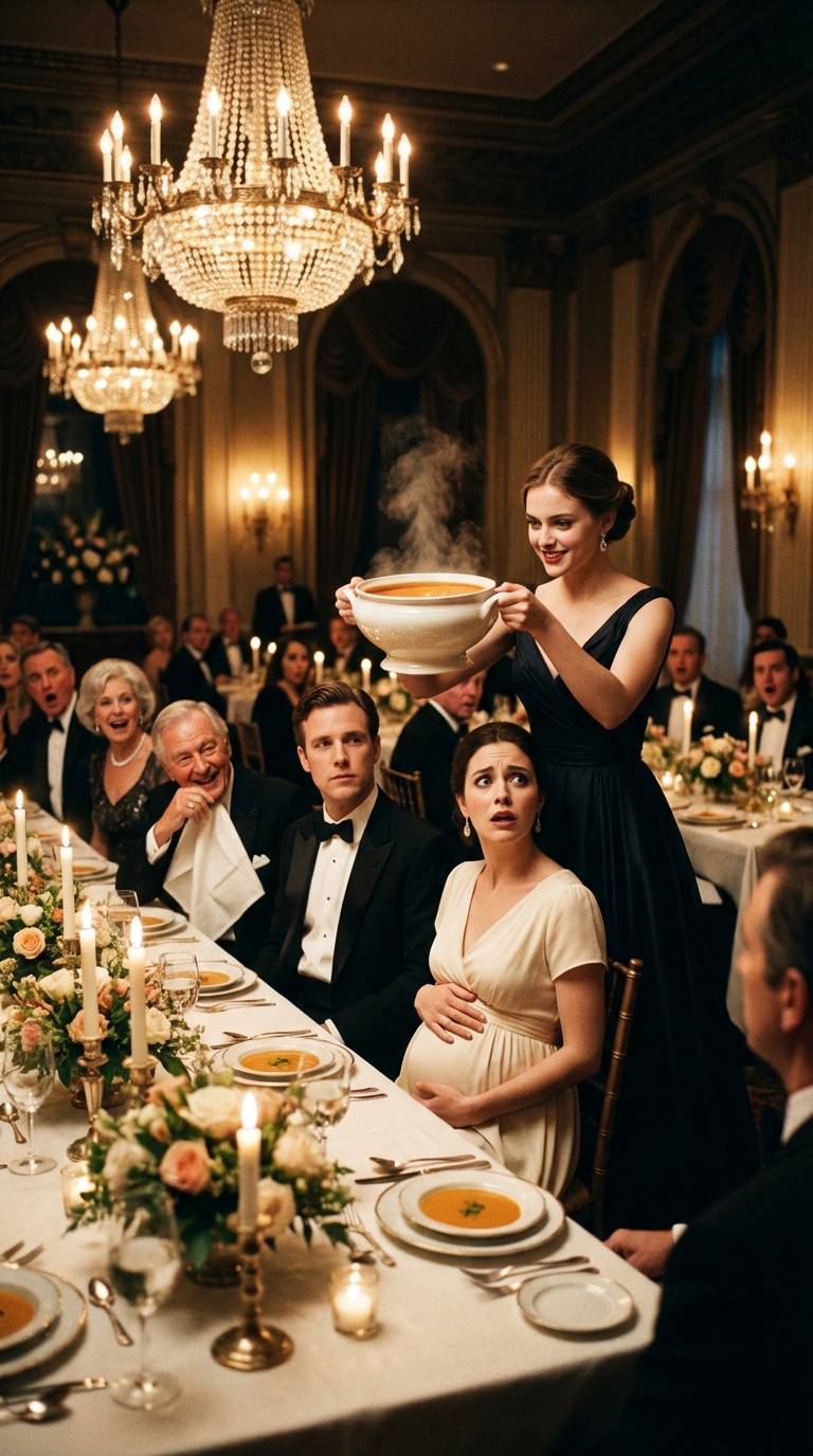 I never told my fiancé that I bought the bank that holds his family’s massive debt. They thought I was a “bankrupt freelancer” looking for a meal ticket. At their anniversary dinner, his sister poured hot soup into my lap, laughing, “Oops! Maybe that will wash the poverty off you.” I stood up, burning but silent. I pulled out my phone and opened the banking app. I pressed one button: ‘CALL LOAN IMMEDIATELY.’ 10 minutes later, his father’s phone rang. It was the foreclosure department. They had 24 hours to pay $50 million or lose everything.