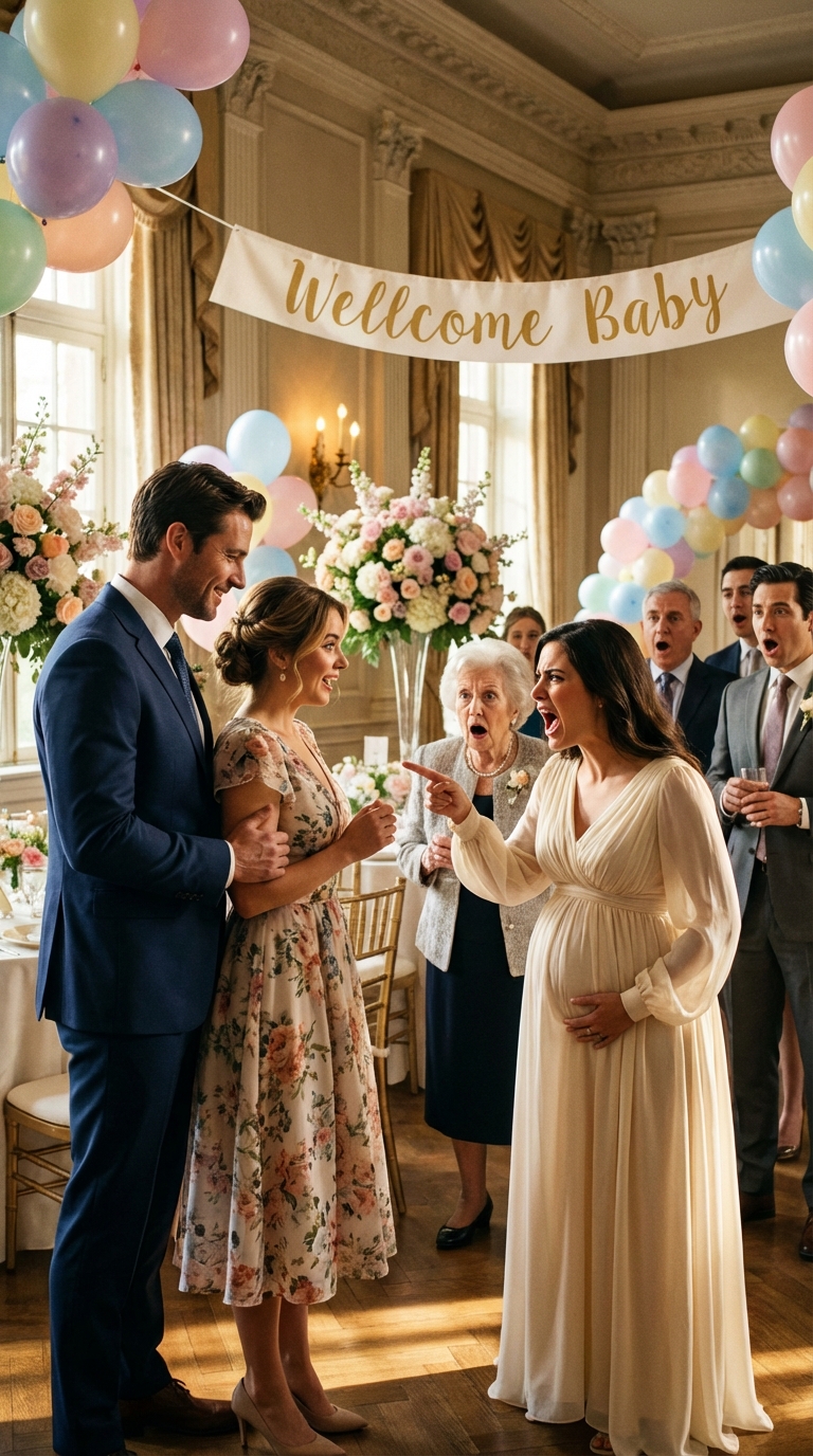 At my sister’s baby shower, she laughed and said, “Still single, sweetheart?” Mom added, “Becky’s having her first baby!” I stayed quiet. Then a man holding a child said, “I’m Carole’s husband.” The whole room froze.