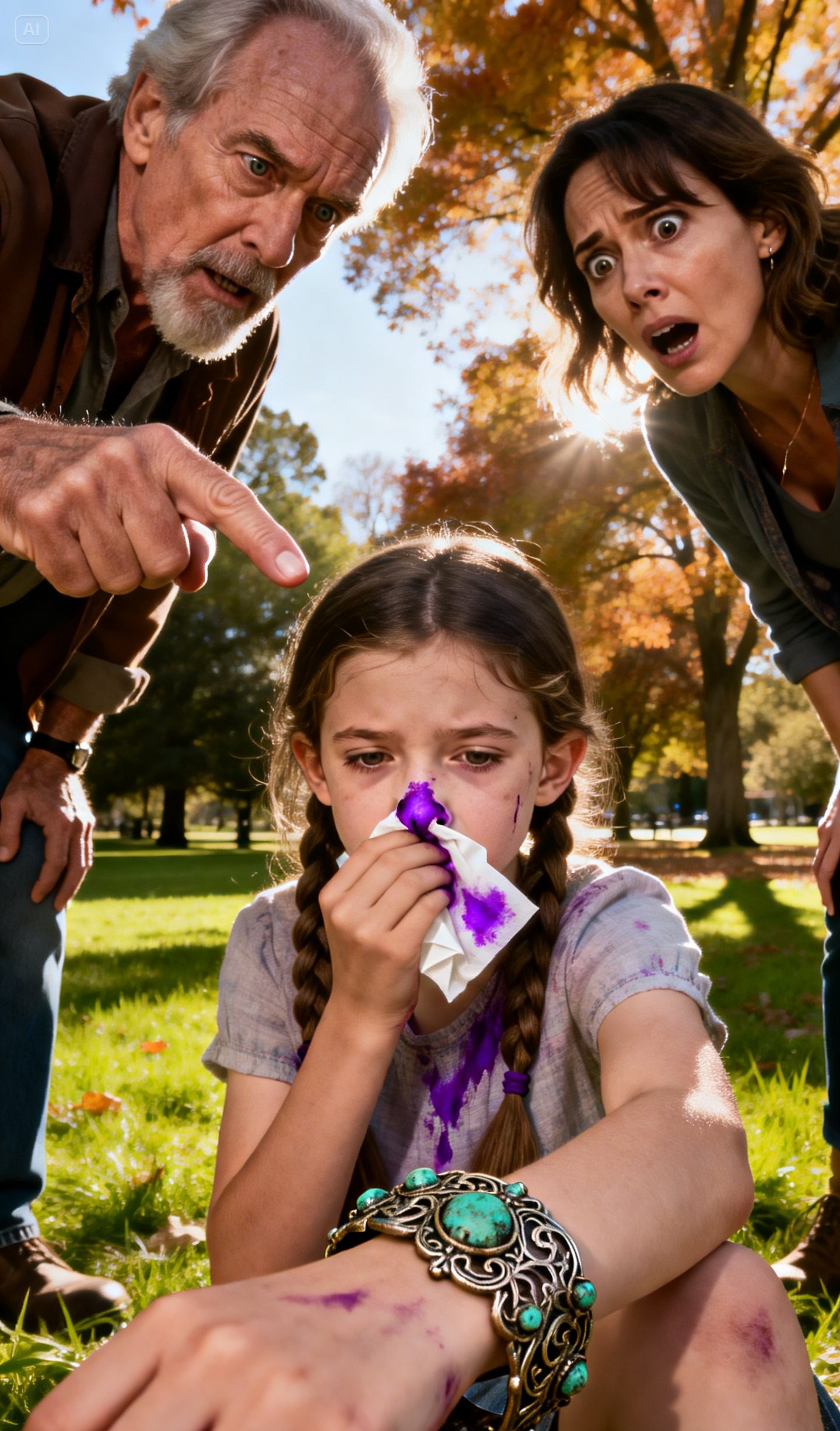 My daughter kept getting nosebleeds every single day. Doctors ran sixteen tests and found nothing. One day, a retired chemist at the park noticed the bracelet my ex-mother-in-law had given her. His face went pale. “Take that bracelet off her. Now.” I didn’t understand until he explained the greenish discoloration on the metal.