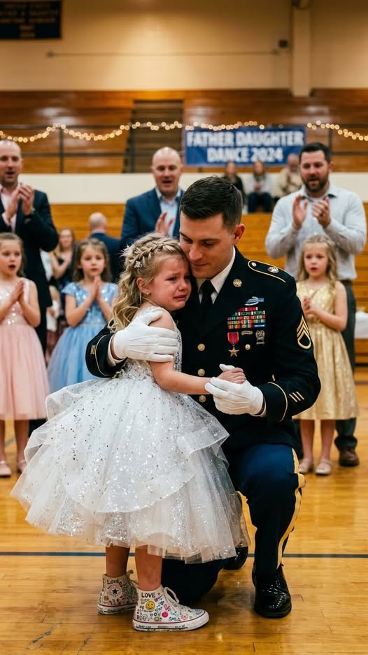 My daughter was m0cked for wearing messy sneakers to the father-daughter dance alone— until a dozen Marines walked into the gym.