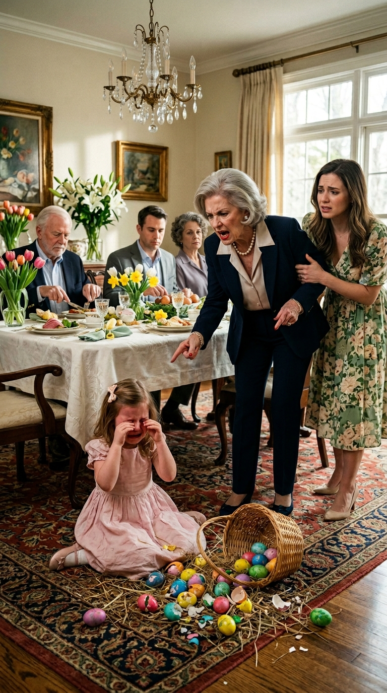 My family and I went to my parents’ house for Easter dinner. My four-year-old daughter excitedly ran to sit at the table. My mother immediately grabbed her hair and kicked her hard, saying, “This is for children – GET OUT!” When I tried to speak up, my older sister said, “GET OUT – DON’T RUIN THE DINNER!” What they didn’t know was that the Easter present hidden in my purse would kick them out of the house permanently.