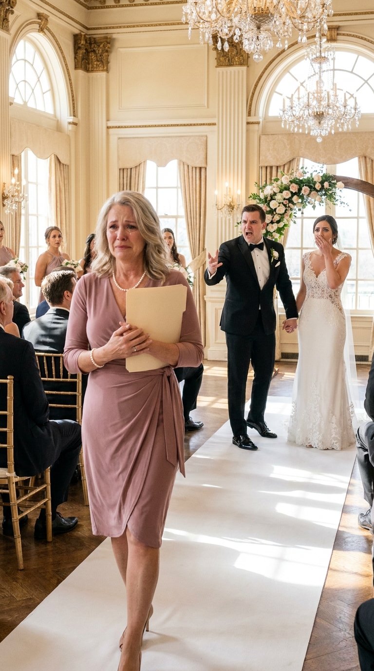 When I showed up at my son’s wedding, he stepped in front of me at the church entrance and said: “I didn’t invite you, Mom. The whole family agreed you’re no longer one of us.” I met his eyes, tightened my grip on my purse, and answered quietly: “That’s fine, son… but don’t forget to check your phone.” What no one realized was that the truth had already been set in motion that very afternoon.