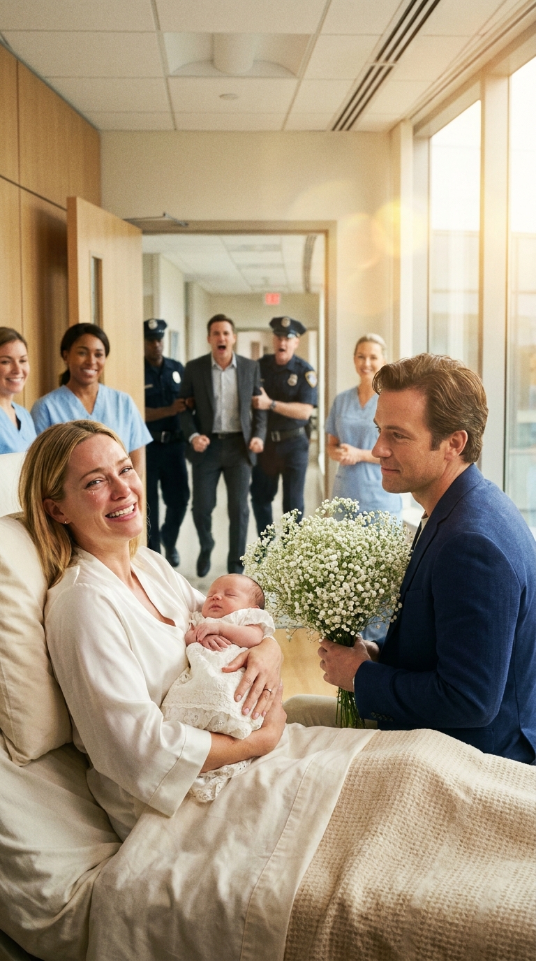 “I can’t pause my career for a hypothetical,” my husband said, leaving me while my water broke. I begged him to stay. He turned off his phone. Our “hermit” neighbor saved my life and stayed in the delivery room. When my husband finally arrived, he walked past me… and told the nurse, ‘Run a paternity test.’ The paper he read shattered his ego, but…