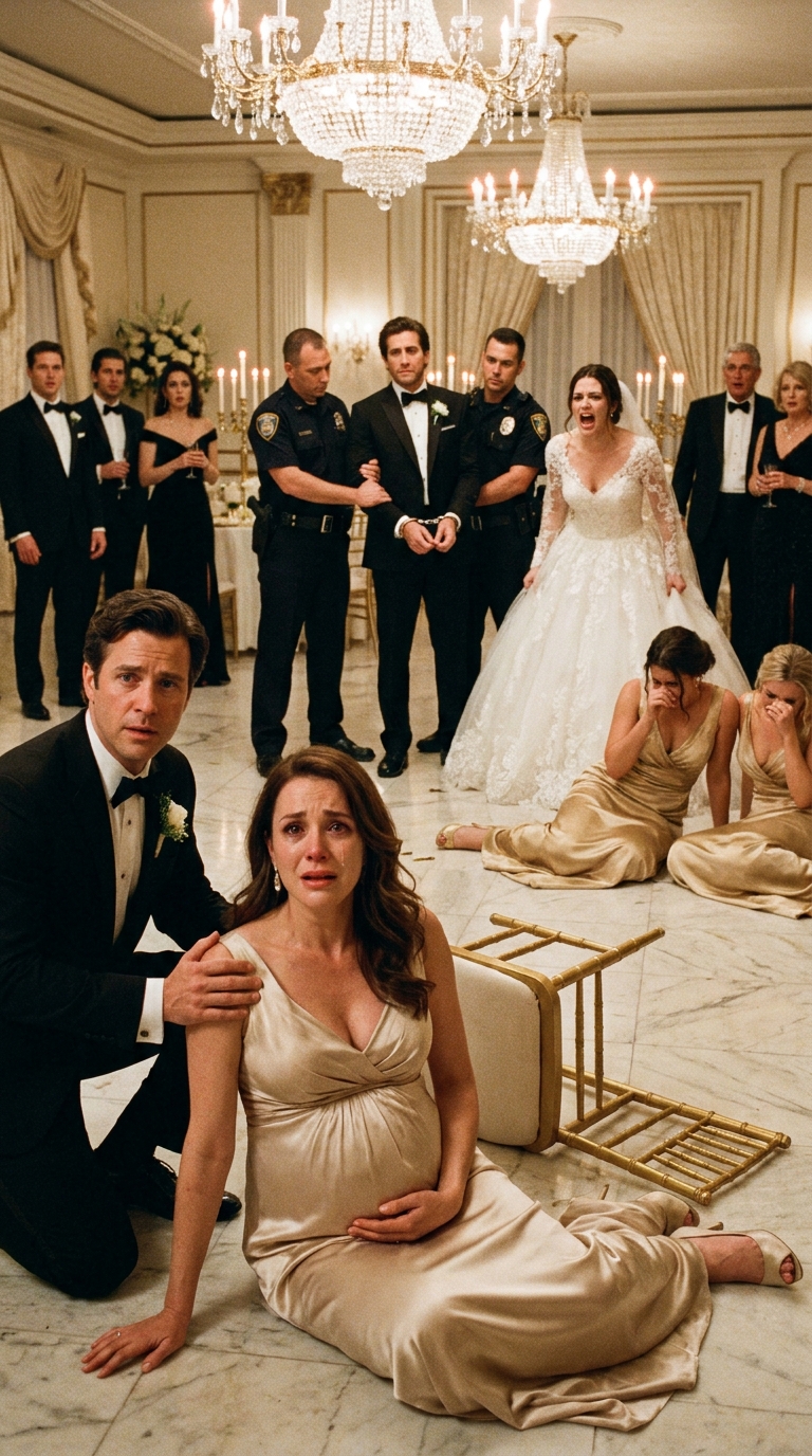 My husband slept with my own sister and left me penniless. At their wedding, my chair suddenly snapped. As I lay gasping on the floor, eight months pregnant, my family just laughed. They thought they had won. But then, a ruthless stranger stepped in, destroyed their lives in exactly five minutes, and unlocked a dark secret. My entire life had been a lie, and my multi-million-dollar inheritance was hidden…”