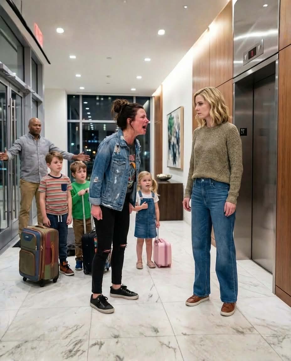 At midnight, my sister tried to move her three kids into my apartment using my mom’s spare key… but she celebrated too early—because I had already changed the locks and was waiting for her downstairs.