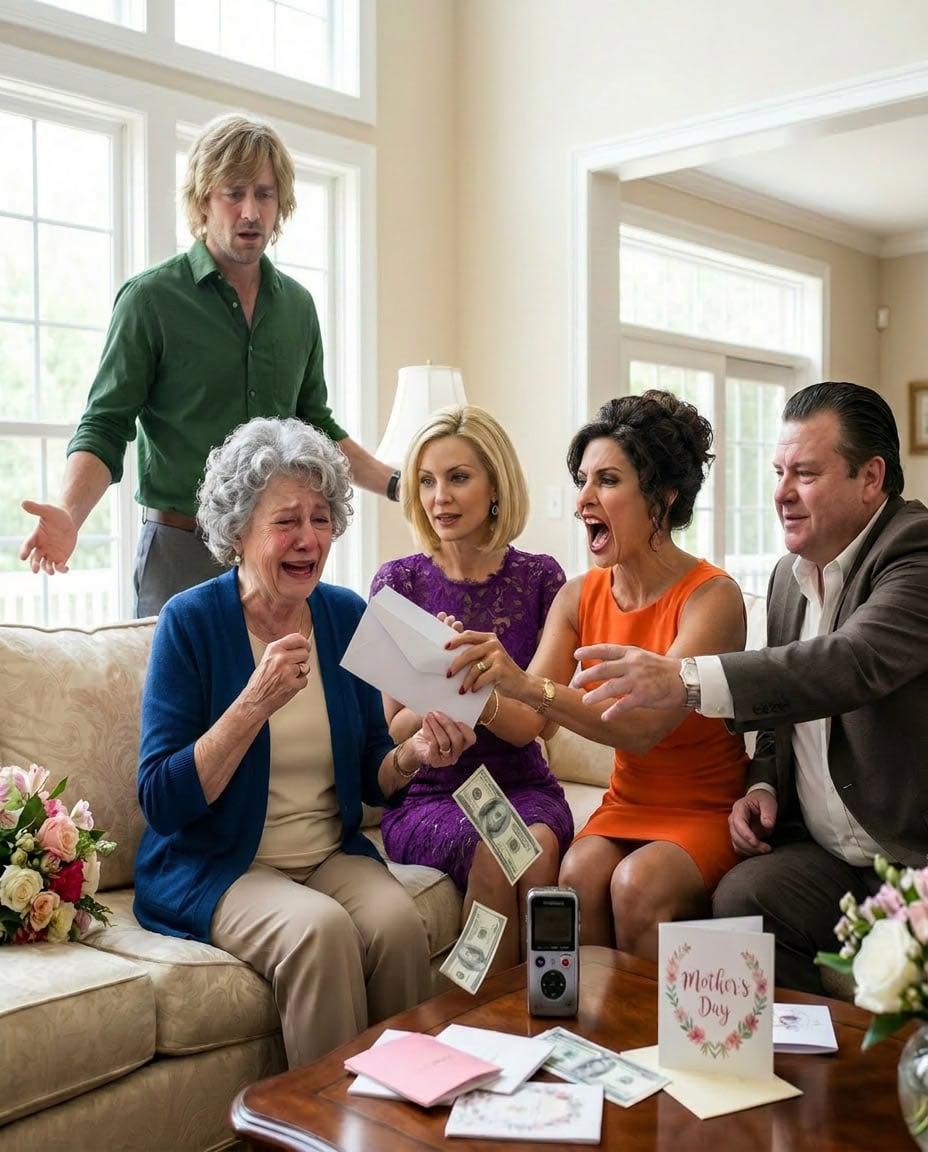 “This is for you, Mom,” my son said, handing me $25,000 for Mother’s Day. But my daughter-in-law grabbed the money, gave it to her parents, and looked proud—until I burst out laughing and said…