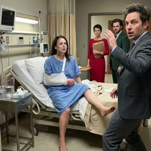I was lying in a hospital bed with fractured ribs when my husband seized my wrist and sna:pped, “Get up. My mother’s birthday dinner is more important than your little drama.” I could barely stand. Then the door opened, and the person who stepped inside made him go pale.