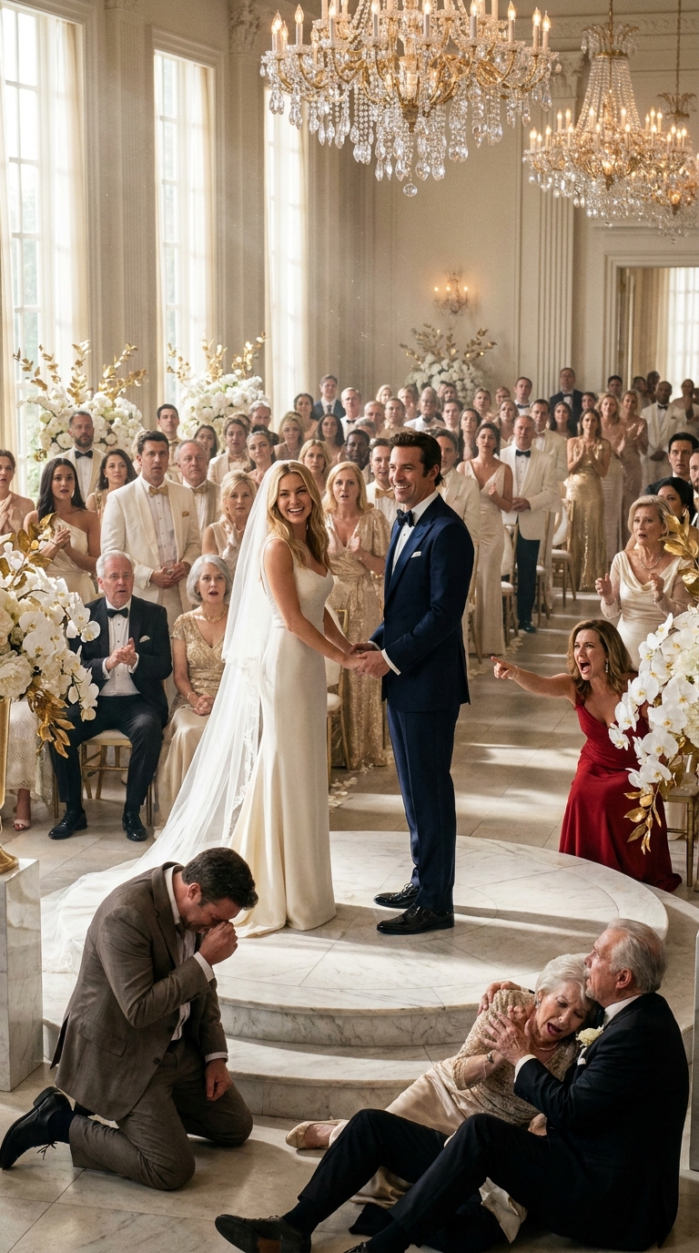 At my wedding rehearsal dinner, my parents skipped their own daughter’s table to drink champagne with my sister’s rich husband and his investors. My father had already told me, “Just walk alone.” I saved the screenshot, folded the florist refund check he tried to control me with, and went back inside smiling. Twenty-four hours later, the chapel doors opened, and the wrong people started realizing who my fiancé actually was…