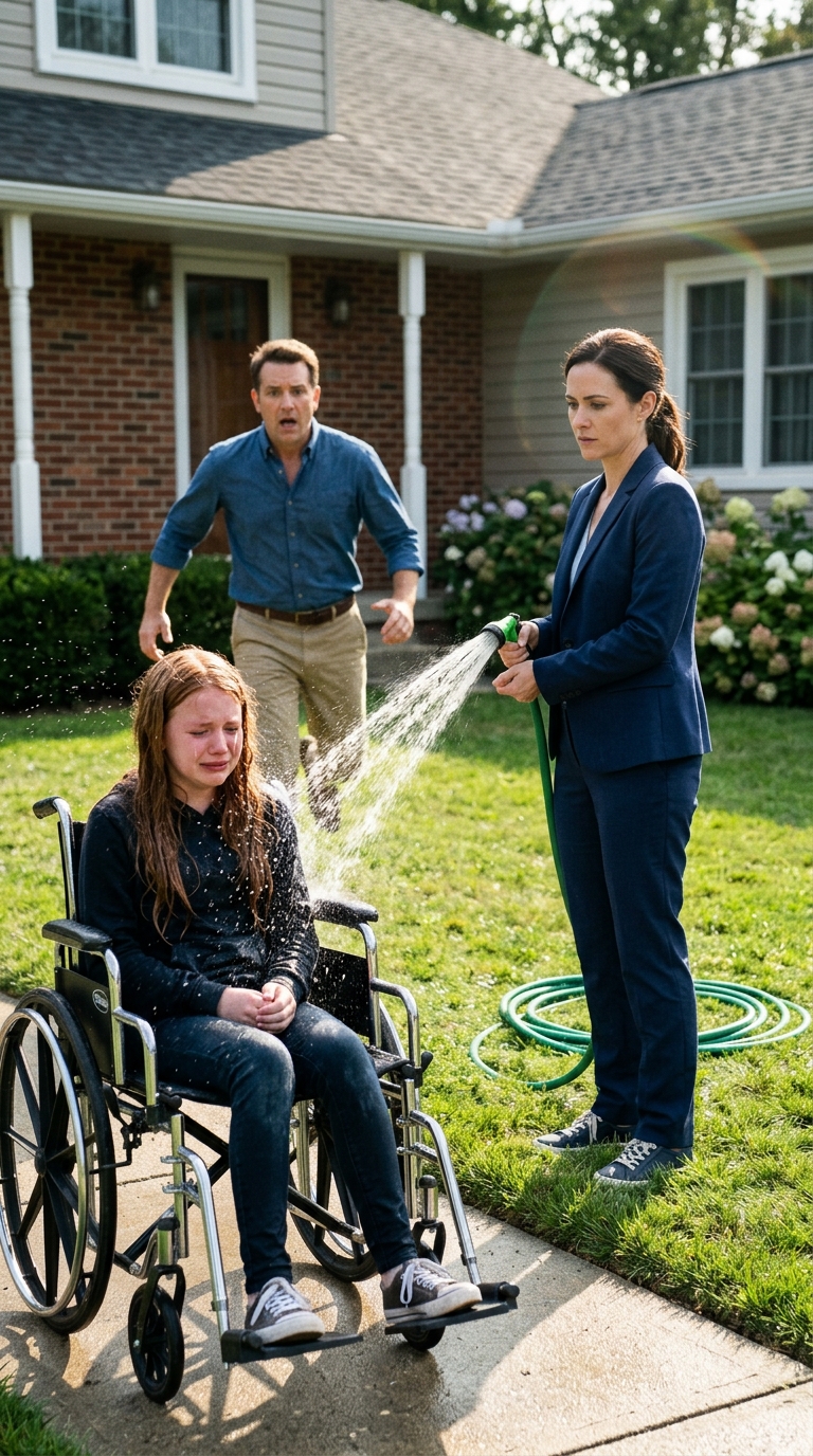 He thought he was rushing home to rescue his daughter from something unthinkable. He had no idea that by the time he reached the front yard, the truth would be standing there waiting for him—cold, soaked, and impossible to deny.