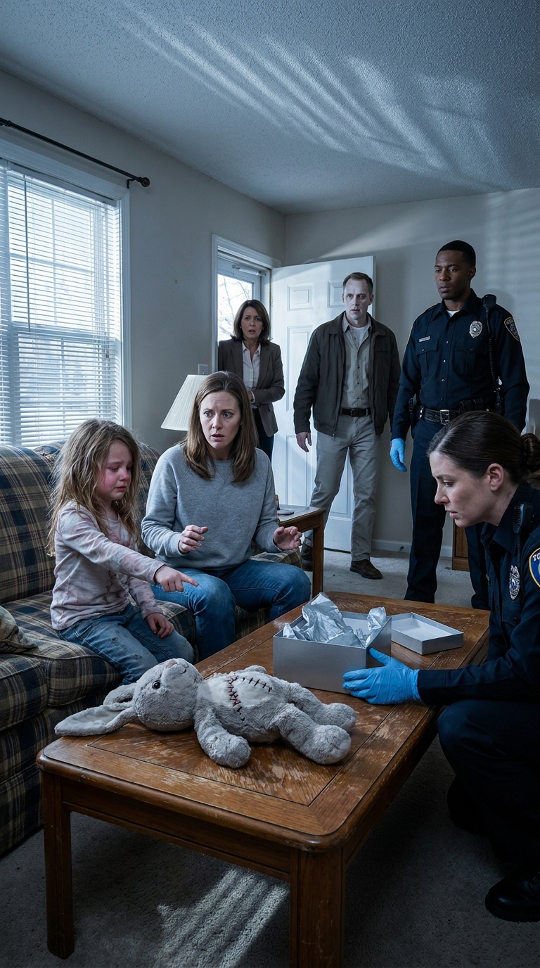 My parents sent my daughter home with a wrapped box and a warning: “Tell your mother not to overreact.” My daughter was shaking when she handed it to me. I opened it—and immediately called the police. My best friend Rachel arrived just as an officer stepped inside. Then my husband came home, saw the person beside me, and went pale. “What is he doing here?”