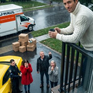 My parents sold their paid-off house to rescue my sister, then showed up at my lake house with a moving truck. “We’re your parents. We don’t need permission to live here,” Dad demanded. But when I found a note slid under my front door, I realized this was much worse than a family emergency.