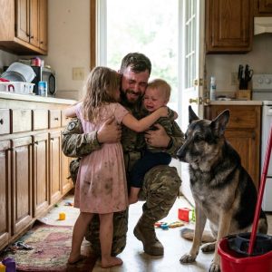 I returned home after two long years believing my children would be waiting for me with their mother, but instead I found them alone, an empty refrigerator, and a dog standing guard at the front door. My daughter looked at me and quietly said, “Mom left, and I’ve been taking care of my little brother.” Then I opened a bank envelope and realized something far worse was still coming.