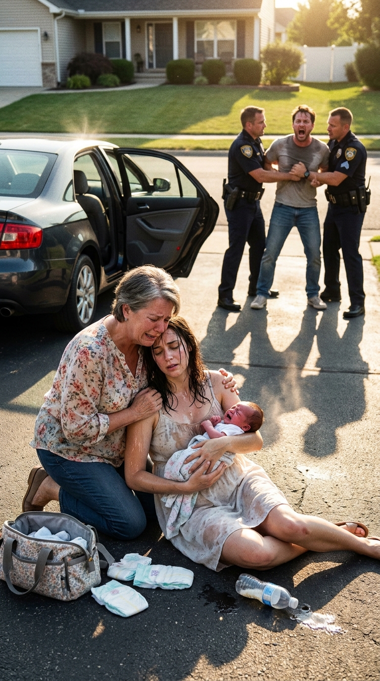 When I returned home, I was horrified to find my daughter and newborn granddaughter trapped inside a scorching hot car. Trembling, my daughter barely managed to whisper, “My husband and his mistress…” before collapsing unconscious. What happened next left me in shock, because the real culprit was…When I returned home, I was horrified to find my daughter and newborn granddaughter trapped inside a scorching hot car.