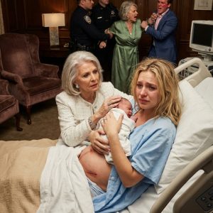 I sat shivering in a cheap hospital gown, secretly hiding the delivery bill so my husband wouldn’t yell at me for the cost. He always said we were struggling, so I wore faded thrift-store clothes to save money. Suddenly, my wealthy grandmother walked into the room. She looked at my ragged clothes in absolute disgust and asked, “Was $300,000 a month in allowance not enough for you?” My blood ran cold. I thought I was broke—until that question exposed the marriage I had been living inside.