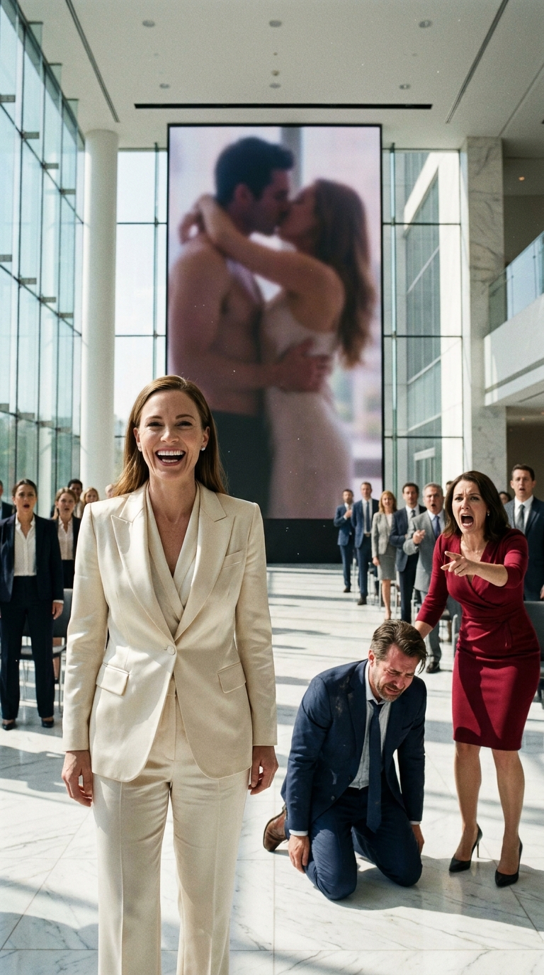 My husband’s mistress texted me an explicit video of them in a hotel room. “Divorce him quietly,” she smirked. My heart turned to pure ice. She expected me to beg or break down. 2 hours later, when my CEO husband proudly stood before 500 elite investors, smiled, “Let’s look at the strategic montage”, the room went pitch black. And what flashed on the giant 50-foot screen ruined their entire life…