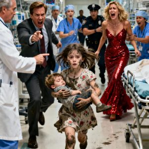 I arrived barefoot at a private hospital with an unc0nsci0us little boy in my arms, and every person who saw me looked at me as if I were some kind of cri//minal. His father yelled, “What did you do to my son?” while officers snapped handcuffs around my wrists, but I kept my mouth shut… until a tablet exposed the person who had actually left him there to d//ie.