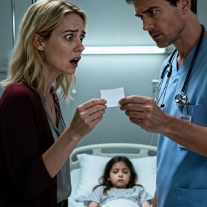 My ten-year-old daughter fell down the stairs and broke her arm. My husband and I rushed her to the hospital in a state of pure panic. The moment the doctor studied her X-ray, his face changed. Later, just as I was about to leave the room, he discreetly slipped a note into my hand. When I read it, my hands began to tremble—and I went straight to the police.