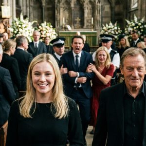 My husband shoved my nine-month-pregnant body off an icy cliff, believing a $50 million life insurance payout was worth my death. At my “funeral,” he stood beside his mistress and smirked. “They both froze to death,” he sneered. “That useless woman deserved it.” Then the cathedral doors exploded open. Every head turned. I walked slowly down the aisle, arm-in-arm with my father—the billionaire CEO of the insurance empire…