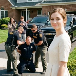 My stepfather, a jealous local police lieutenant, handcuffed me to a heavy oak table while I was on an encrypted, secure phone call with the Pentagon. He pulled out his loaded service weapon, shoved me to the ceramic tile, and yelled, “Who do you think you are?” Five minutes later, five matte-black SUVs stormed our quiet suburban street. Because—I am a two-star general.