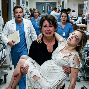 At 1 a.m., my daughter collapsed on my porch, bleeding and sobbing, “Please don’t make me go back to him.” I rushed her to the ER. Minutes later, her wealthy husband stormed in, aggressively blocking the doctors from running a blood test. “She’s just hysterical. Send her home with me,” he demanded. But when the Chief of Medicine entered the room, a cruel plan that threatened not only my daughter but our entire family came to light.