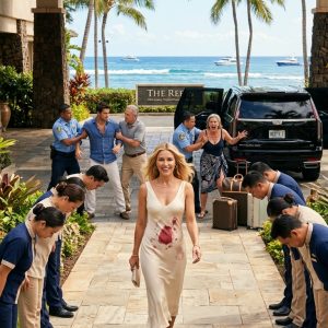 My “old money” mother-in-law viole//ntly shoved me out of the Escalade onto the Maui asphalt, laughing, “Walk back to the mainland.” The whole elite family sneered while my husband just smirked. I thought the humiliation was absolute. Then, the five-star resort’s security chief scanned my ID and went deathly pale. “Madam, this entire oceanfront estate is registered under your name.” Instantly, every arrogant face behind me froze.