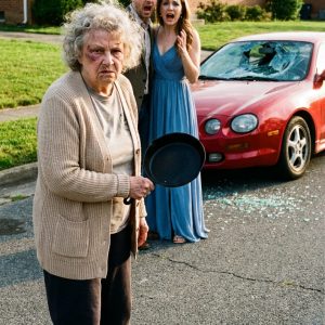 While I scrubbed the kitchen floor, my son deliberately crushed my fingers under his boot. “Watch where you’re crawling,” he sneered as his wife giggled. Instead of weeping, I gripped a heavy cast-iron skillet and marched to his prized vintage sports car in the driveway. As the explosive sound of shattering glass died down, those arrogant parasites realized they had just awakened a ruthless monster…