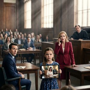 My wife files for divorce, and my 10-year-old daughter asks the judge: “May I show you something that dad doesn’t know about, Your Honor?” The judge nodded. When the video started… The entire courtroom froze in silence.
