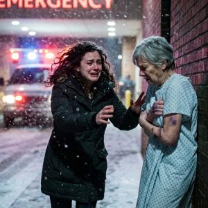 At 3 a.m., I received a call from my mother—her voice trembling: “Help… me.” I drove 300 miles through a blizzard and found her standing outside the hospital gates in the freezing darkness—barefoot, covered in bruises, abandoned by her stepfather and her own son. So I made sure they suffered ten times that pain.