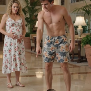A Cruel Husband Kicked His Pregnant Wife’s Suitcase Across A Luxury Resort Lobby And Called Her “Trash” In Front Of Everyone… But When The Billionaire Owner Saw The Vintage Brass Key That Fell From Her Pocket, His Face Went Dead Pale.