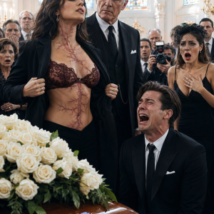 At my own funeral, my husband dropped to his knees sobbing, “Why did you leave me?”—dead certain he’d buried me and my secrets forever. Suddenly, the church doors burst open, and I walked down the aisle right beside my father. Stunned gasps echoed through the room as we unleashed the raw proof of his plot, his lies, and his ultimate betrayal. By the time his frantic screaming stopped, his reputation, fortune, and freedom were utterly erased.