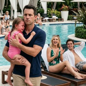 An entitled woman stole the pool chairs my 8-year-old daughter had reserved, threw our towels into the trash, and smirked, “Find somewhere else.” My daughter started to cry, but I quietly walked away without arguing. 20 minutes later, the entire resort stopped to watch as karma caught up with her…