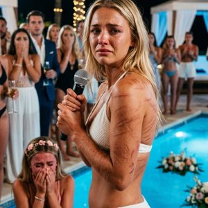 My twin sister forced me to wear a bikini at our 18th birthday party, convinced everyone would laugh at the scar I’d hidden for years. Halfway through the party, I took off my robe and smiled. “This scar,” I said, “is the reason my sister is alive today.” The room fell silent, and she collapsed to her knees in tears.