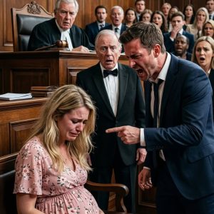 At 8 months pregnant, I was stripped of everything in divorce court. “Take this $100 bill for a cab to a homeless shelter,” my ex sneered. His mistress smirked, wearing my dead mother’s stolen necklace. He kicked me out into the freezing rain, laughing as his Mercedes pulled up. Suddenly, three armored SUVs swerved onto the plaza, boxing his car in. A famous billionaire CEO stepped out, shielded me from the storm, and whispered a terrifying promise that made my ex-husband drop to his knees.
