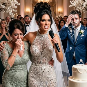 At our luxury wedding, my wealthy groom tossed a $100 bill on the floor for my mother to pick up. “Consider it a tip. You don’t need to scrub floors anymore,” he smirked. His family laughed, calling our marriage a “charity project.” They thought I was a poor, desperate brideI. I didn’t cry. I stood up, smoothing my silk gown. I looked at the undercover FBI agents waiting by the exit, took the microphone, and smiled.