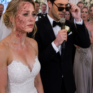 At my wedding, the guests laughed at my groom. “He must be blind to marry such a hideous woman with scars covering her face,” someone sneered. My husband calmly took the microphone. “I’m not blind,” he said. “Those scars came from the fire she ran into to save my life.” Then he revealed he owned the company employing half the room—and fired every person who had mocked the woman who sacrificed her beauty for him.