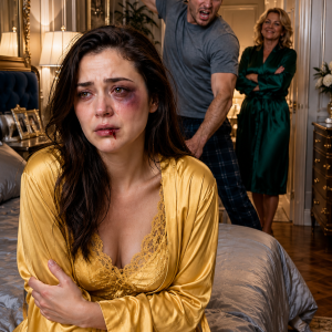 At 3 am, my husband dragged me from bed and bat me until my lip bld, yelling: “Get up, useless woman!” His mom laughed. I reached the police station and fainted. My payback cost them both dearly.