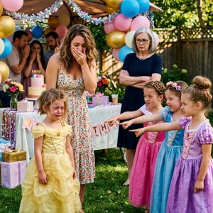 At my niece’s birthday party, my sister told my 11-year-old daughter she’d get a “princess makeover.” She came back sobbing… with her hair hacked off above her ears. My mom said: “Now she won’t steal the attention.” I picked up my daughter… and left. The next morning… they were begging me to answer the door.