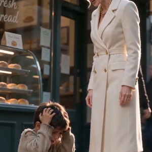 “People like you don’t belong here.” The wealthy woman’s voice cut through the cold morning air like a blade. Without the slightest hesitation, she ground her pristine white heel onto the small piece of bread lying on the sidewalk. Crunch. The last meal the little boy had managed to find was flattened beneath her shoe.