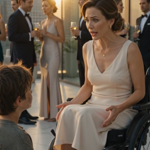 An 8-year-old boy grabbed a millionaire woman’s legs in public—but what he whispered next made her rise from the wheelchair.