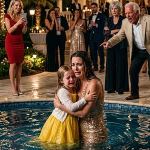 My daughter was sinking in the pool, still wearing her dress, while my sister watched and my father held me back by the neck. His cruel words shattered whatever love I had left for them. They never thought a mother’s grief could become their downfall.