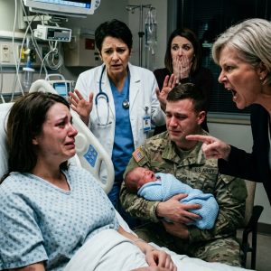 Returning home from an eight-month deployment, I found my newborn son burning with a lethal fever and my wife collapsed on the nursery floor with bruises. “She needed discipline,” my mother sneered, while my sister mockingly added that the sick baby was “her problem.” But their arrogant, triumphant smirks instantly evaporated when military police and my attorney marched through the front door behind me.